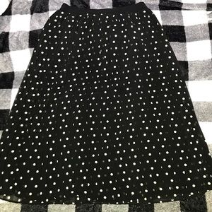 Polka Dot Elastic Waist A-Line Skirt